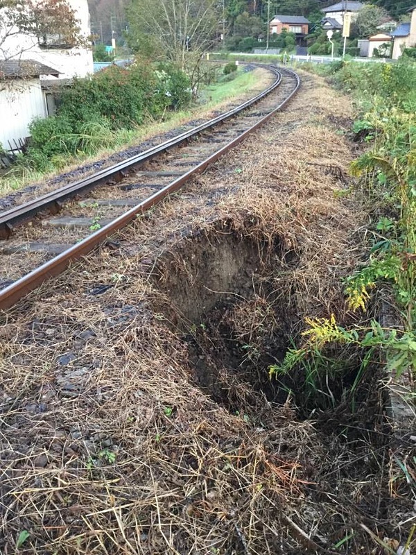 久留里線 平山駅～上総松丘駅間の土砂流出