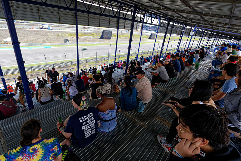 低い段は視界が金網フェンスに遮られるので高い段がお勧め