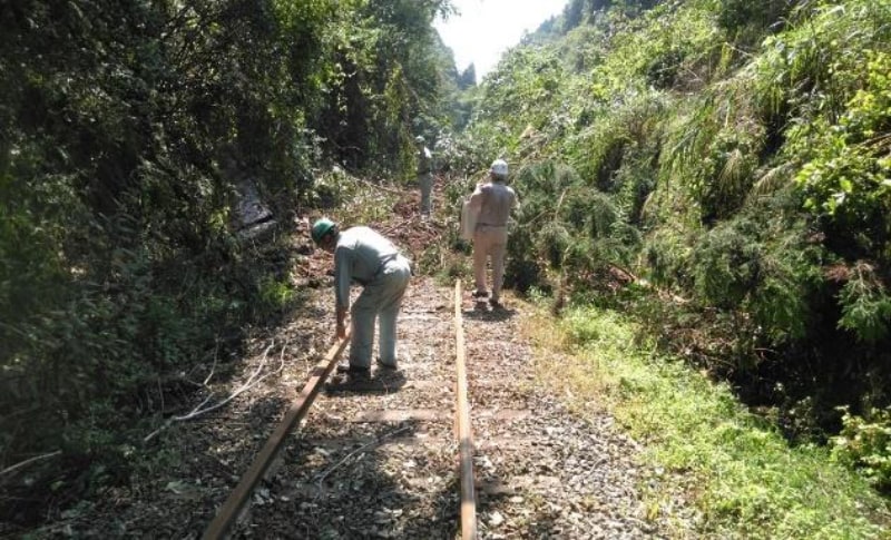 台風15号通過後の小湊鐵道沿線の写真（月崎駅～大久保駅間）