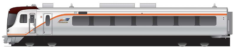 シンボルマークは先頭車両の両側面に2か所、1編成の4か所配置する