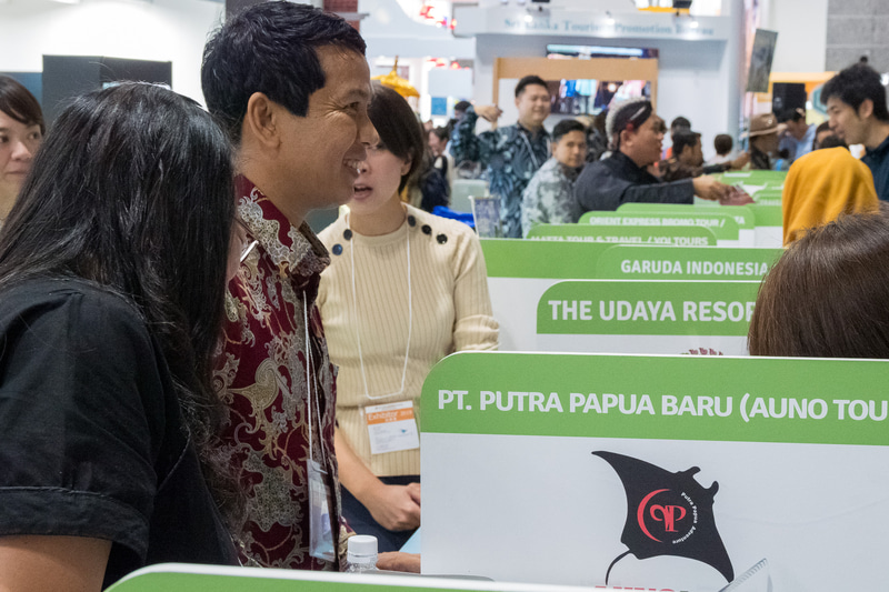 観光クリエイティブ・エコノミー省「ワンダフル インドネシア」ブースの様子