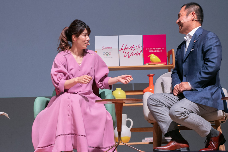 「オリンピアンによる体験」カテゴリを日本でスタートするということで、吉田沙保里さんをゲストに招いて田邉氏とトークセッションを実施
