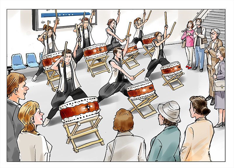 駅でのおもてなし（伝統芸能）