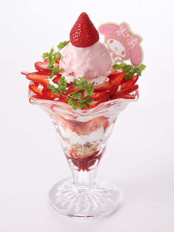 「いちご山でかくれんぼ♪マイメロ"ぴょこっと"パフェ（1690円）」