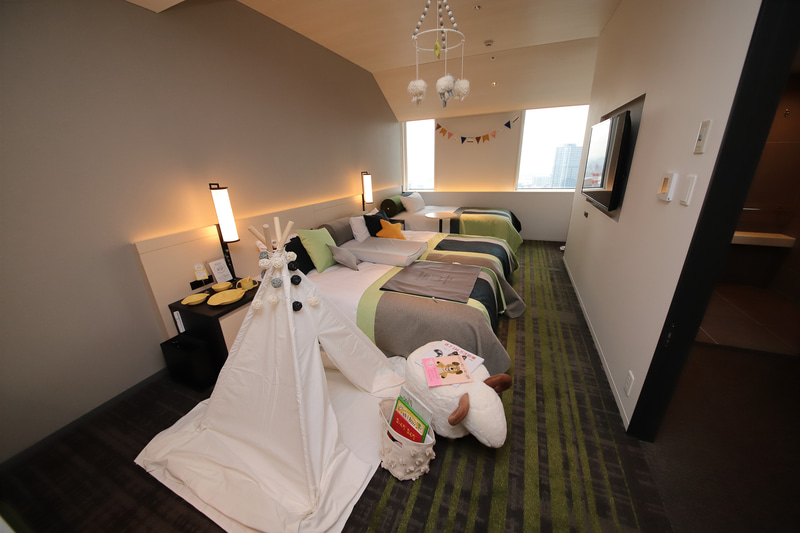 デラックストリプル（「田園」カラー）。赤ちゃん連れの家族にうれしいグッズ（写真）もあるとのこと。※予約時応相談