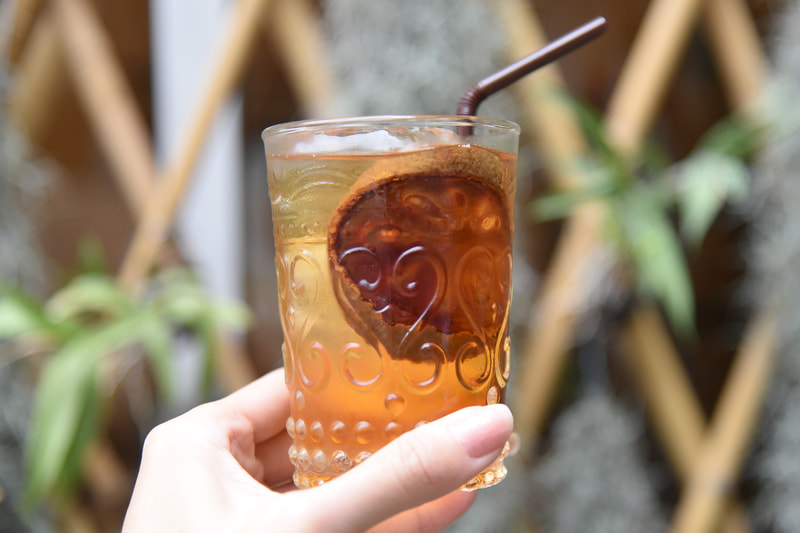 ウェルカムドリンクは、甘くて体に染みる冷たさのマトゥームジュース