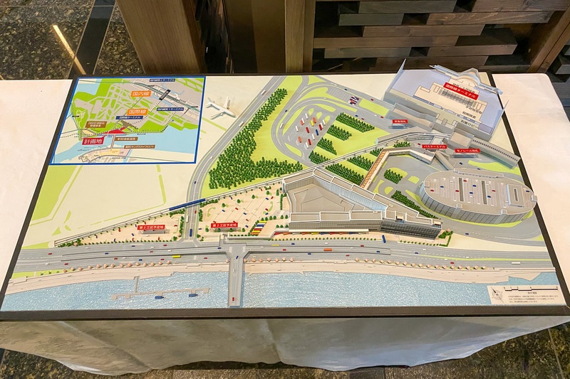 発表会会場に展示した羽田エアポートガーデンの模型