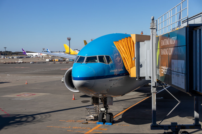 スキポール空港行きのKL862便。機材はボーイング 777-200型機
