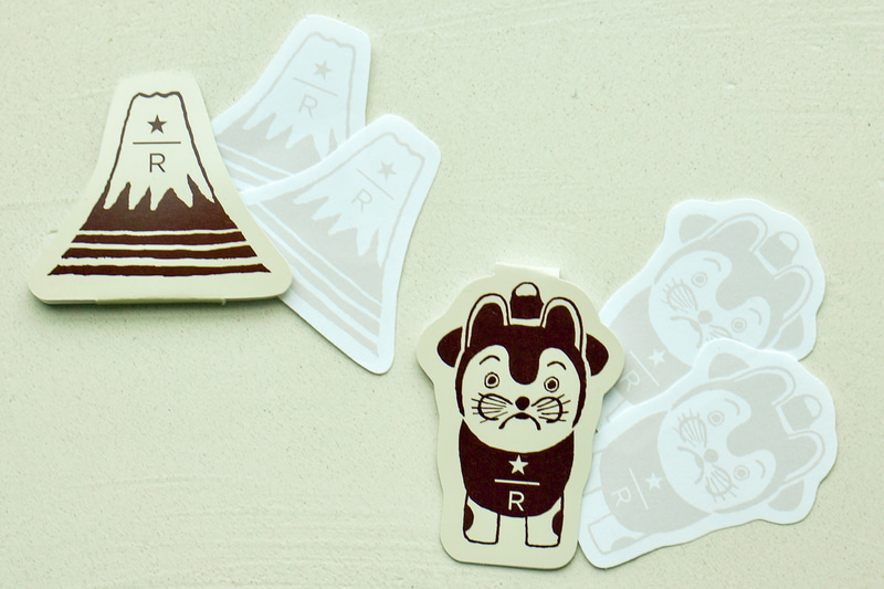 スターバックス リザーブ 付箋 こま犬/冨士（各700円、税別）