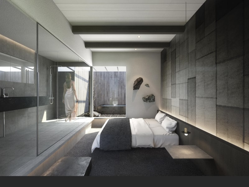 IWA 1階ベッドルームと露天風呂