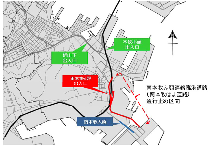 位置図（被害発生時の横浜市ニュースリリースより）