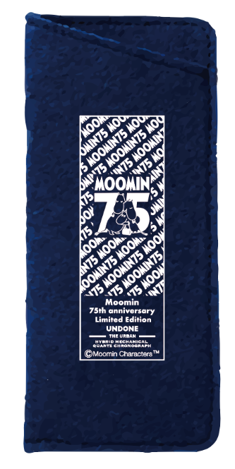 ムーミンモデル（全30種類以上）の購入者先着200名に75周年ロゴ入り特製マルチポーチをプレゼント