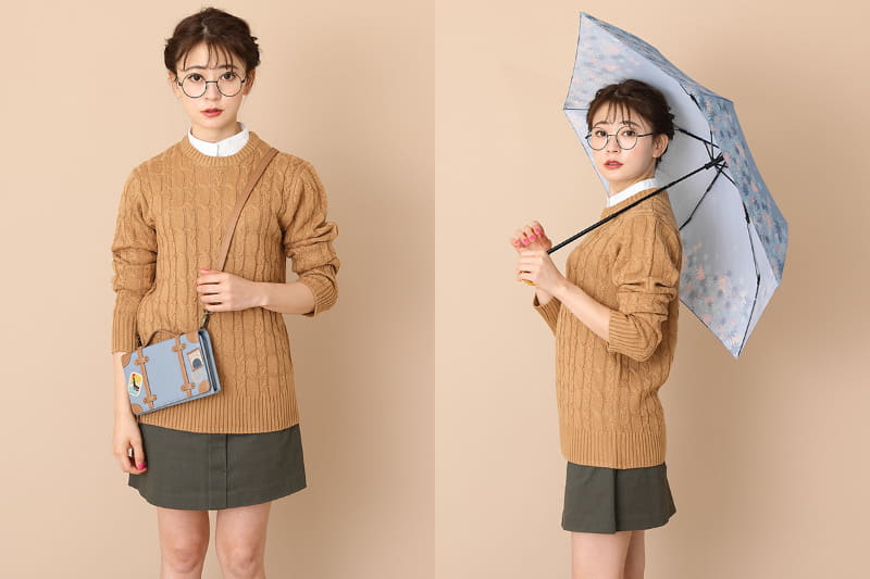 イタリア モデル ショルダーマルチケース＆折りたたみ傘