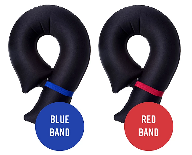 本体カラーは黒、アジャスタブルバンドは青と赤の2種類