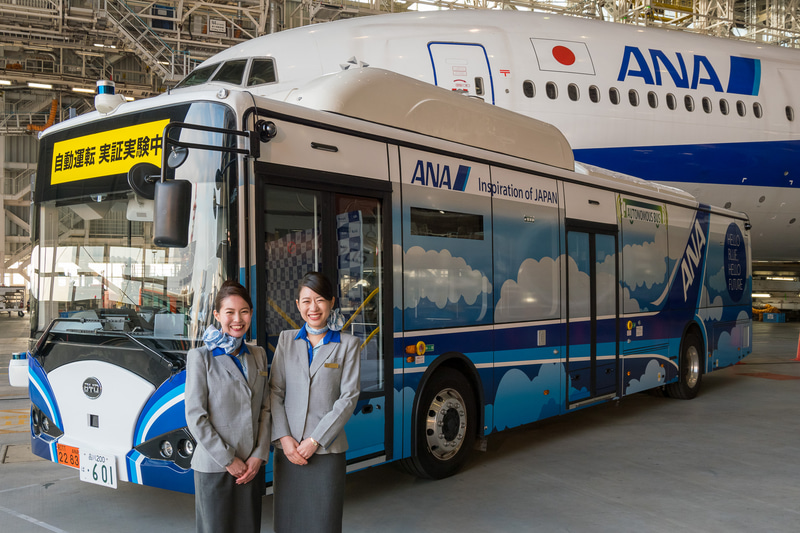 ANAが羽田空港で実用化に向けた自動運転バスの実証実験をスタート。2020年内の試験運用開始を目指す