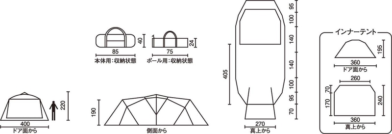 サイドキャノピーを追加したことで、展開してリビングスペースを拡大したり、日差しを遮ったりできる