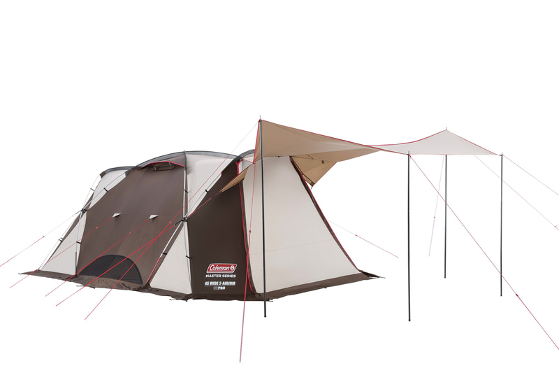 オープンタープを組み合わせたシンプルな構造のドームテント