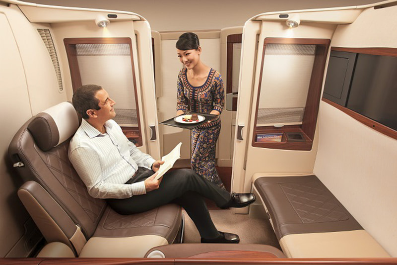 シンガポール航空のエアバス A380-800型機のスイート（12席）