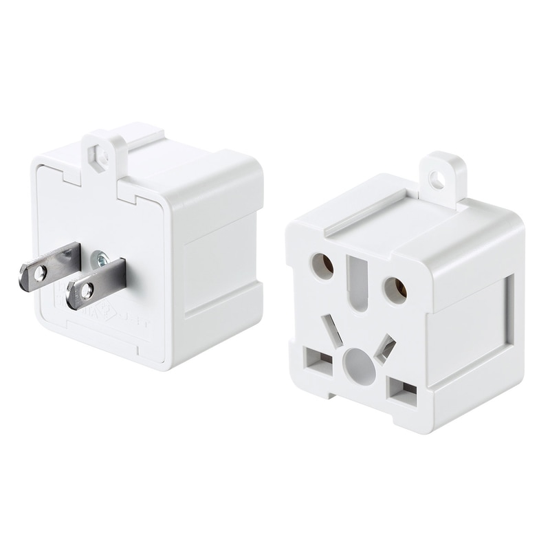 サンワサプライは海外7種類のプラグ形状を日本で使用できるAタイプに変換する電源プラグ変換アダプタと専用防止ケーブルを発売した