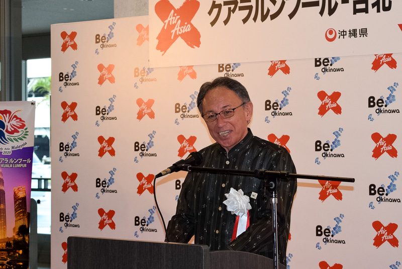 就航の喜びを語る玉城デニー沖縄県知事