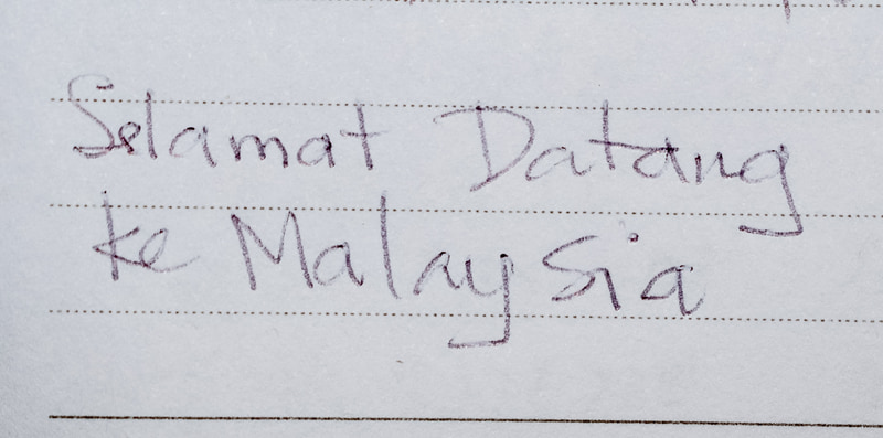 タン・スリ・ラフィダ・アジズ氏がマレー語のメッセージの綴りを書いてくれた