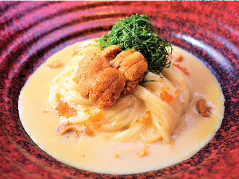 「Uni Creame Udon（雲丹のクリームのおうどん）」（24ドル：約2616円、1ドル＝約109円換算）