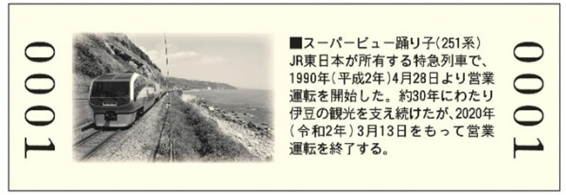 「スーパービュー踊り子引退記念撮影会『さよなら251系イベント』」参加記念入場券