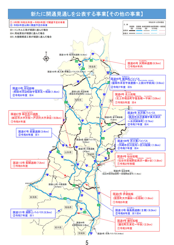 そのほかの道路事業の開通見通し