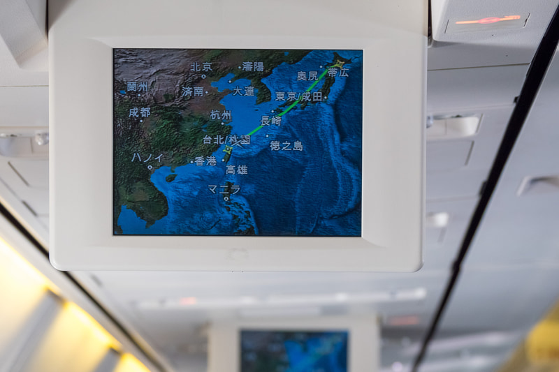 帯広から台北まで、このようなルートで飛行