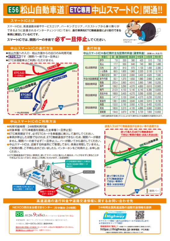 中山スマートIC利用案内