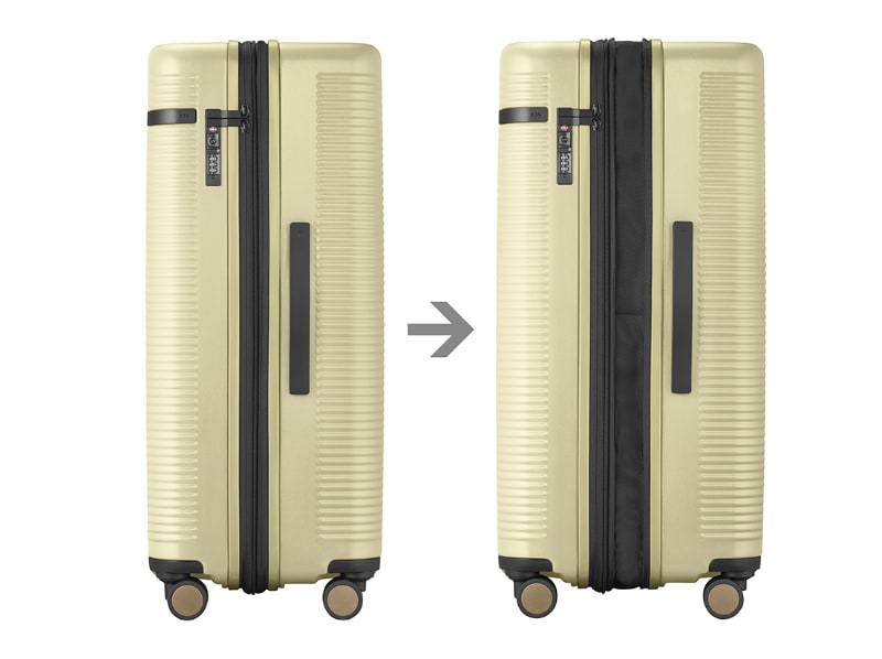 ジッパーを開くとマチ幅が広がる