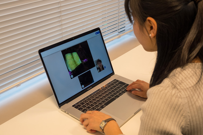 「FLOWERS BY NAKED 2020 -桜-」の体験イメージ。上段が「春の始まり」、下段が「日本一早いお花見」を体験している様子