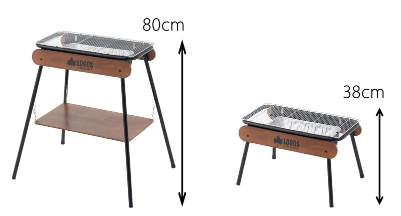 高さは2段階調節可能で80cmと38cm