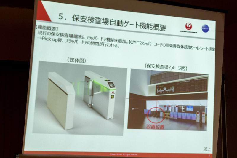 保安検査場にフラッパードア付きの自動ゲートを導入