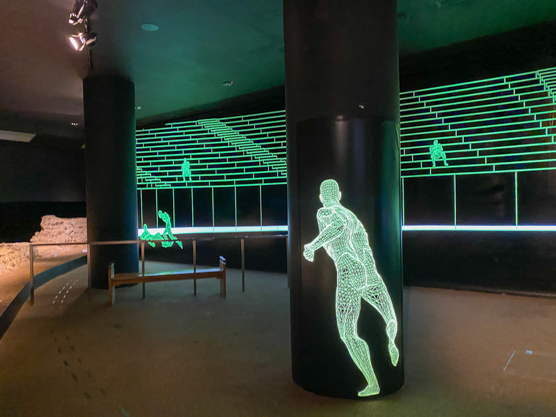 ギルドホール地下にあったローマ帝国時代の円形闘技場の様子