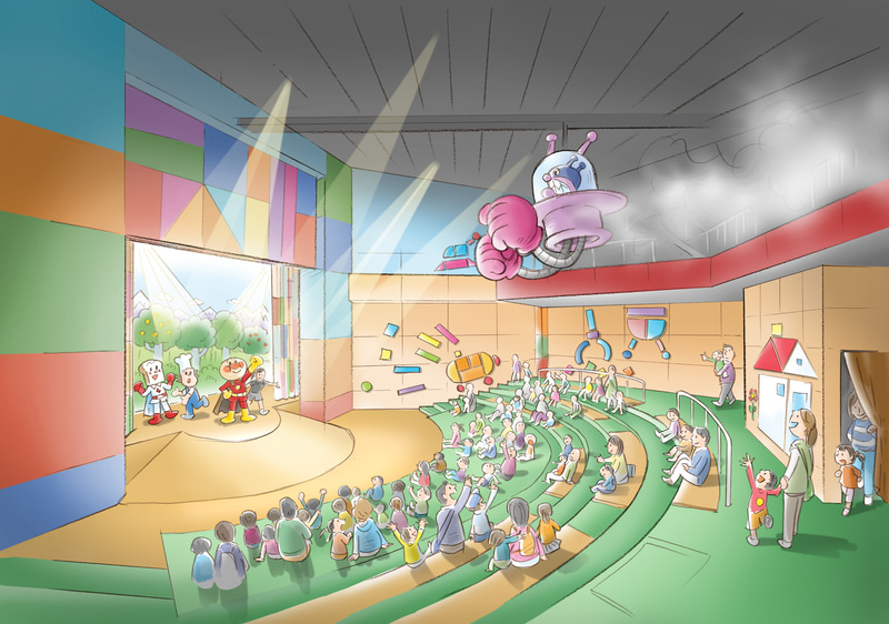 劇場の内観とショーのイメージ