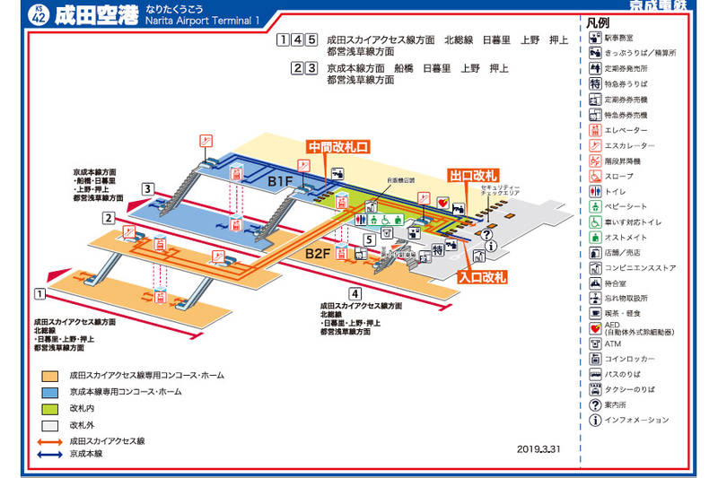成田空港駅の構内図