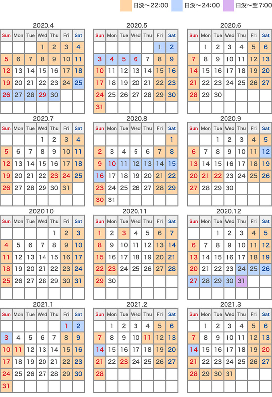 新尾道大橋のライトアップスケジュール