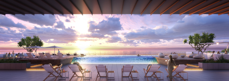 宜野湾市「プリンスホテル」2階プール