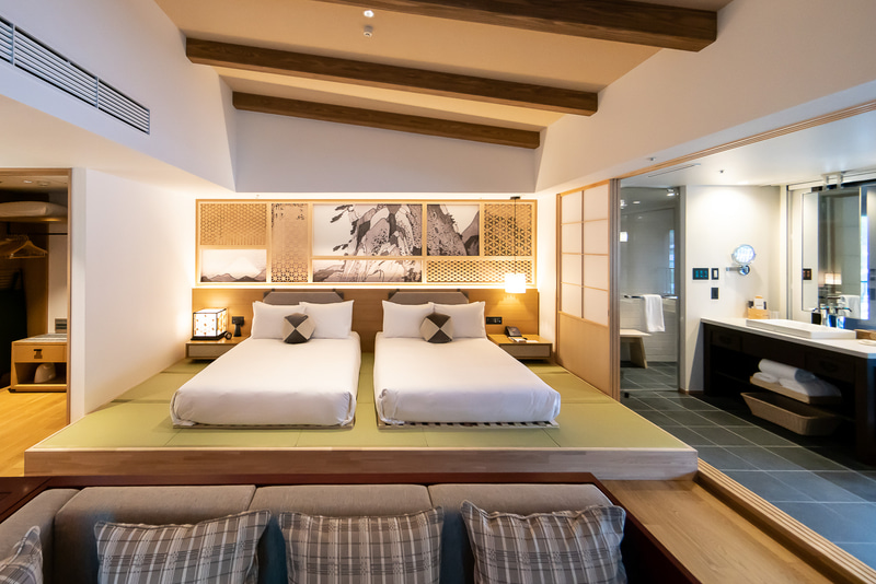 プレミア畳スイート。畳がある以外はベッドタイプと同じ。2室ある