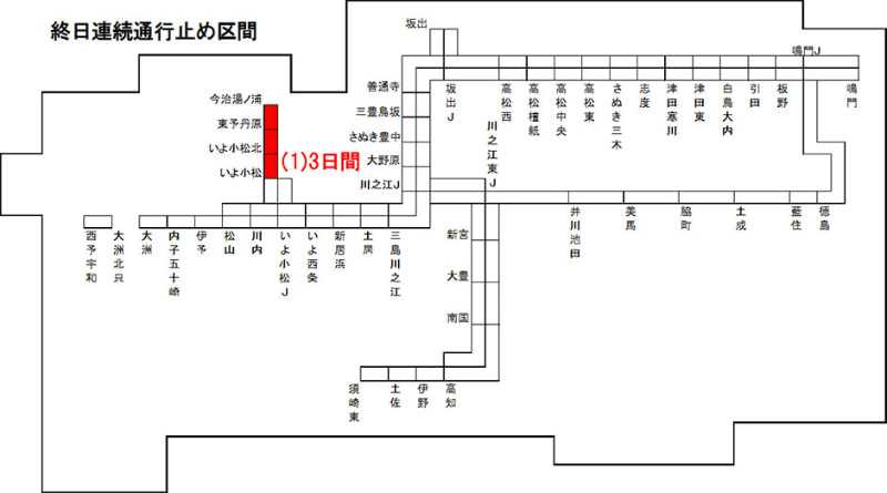 終日連続通行止め