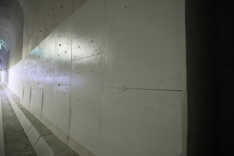 この鉄の部分が役目を終えたシールドマシンの証。掘削装置そのものは分解し搬出されている