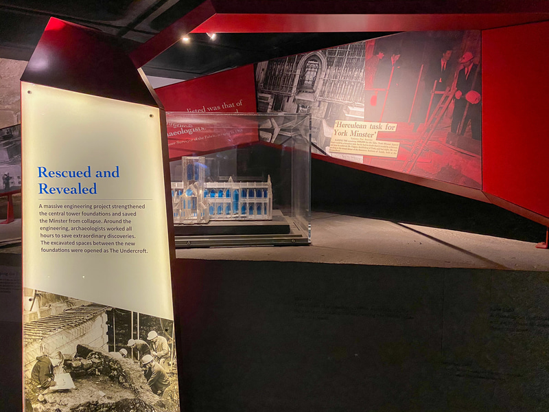 アンダークロフトミュージアム。ヨーク2000年の歴史を見ることができる