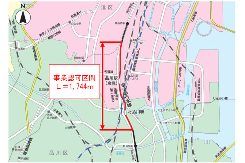 東京都が京急 泉岳寺駅～新馬場駅間の連続立体交差事業に着手する