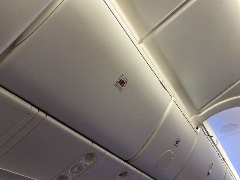 機内持ち込み荷物用の棚も一般の航空会社と大差ありません
