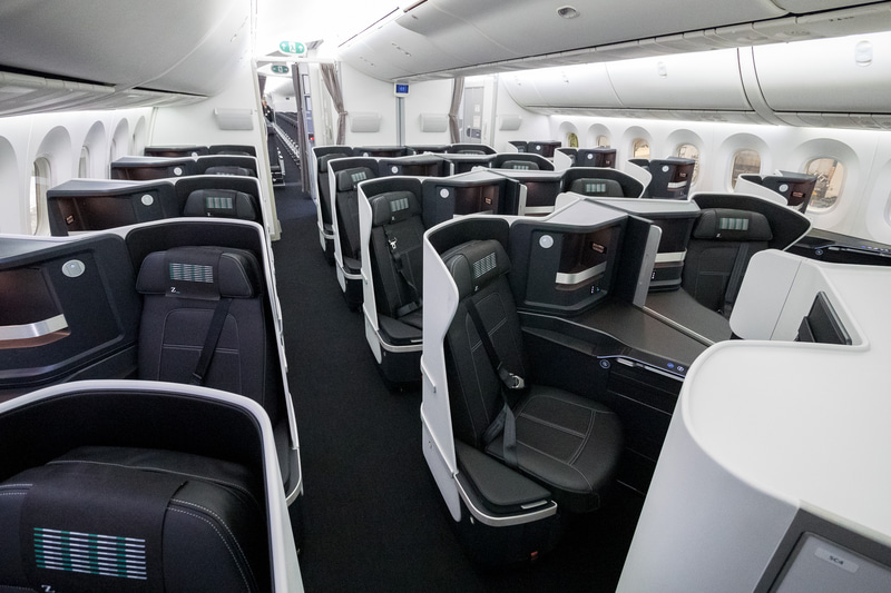 ZIPAIRのボーイング 787-8型機の機内