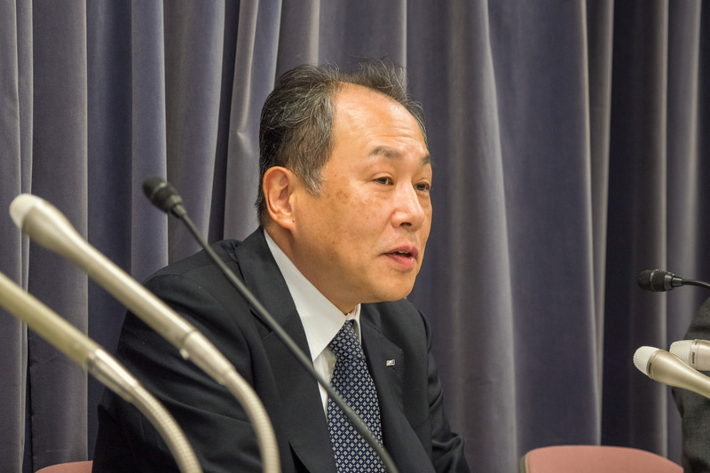 2020年3月期決算についてオンライン会見で説明した、ANAホールディングス 取締役 常務執行役員 福澤一郎氏（2020年1月撮影）