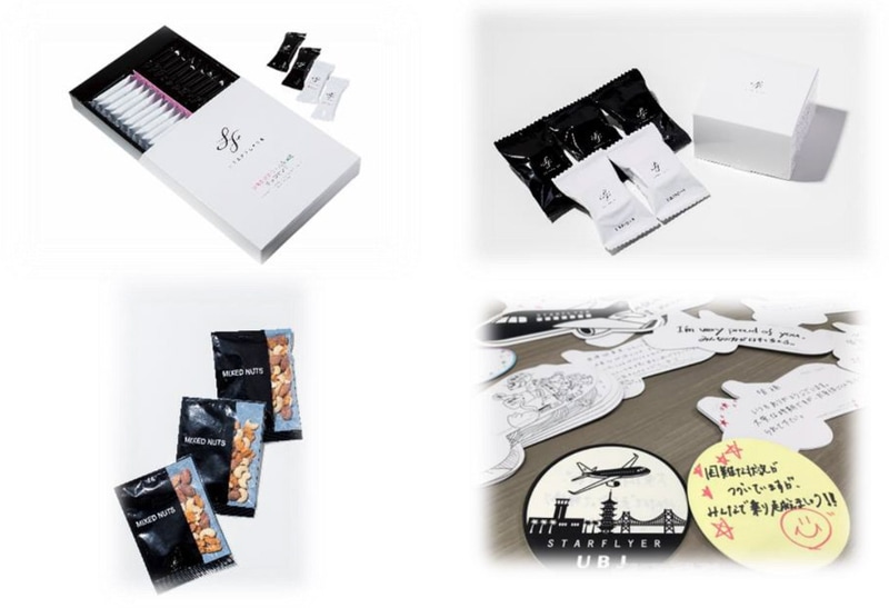 寄付する商品と社員のメッセージカード