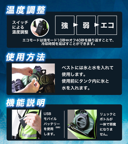 サンコー 水冷冷却クールベスト バッテリー内蔵 SWBPCLS2 フルセット サンコー、外気温から約10℃冷却できる「水冷クールベストLite