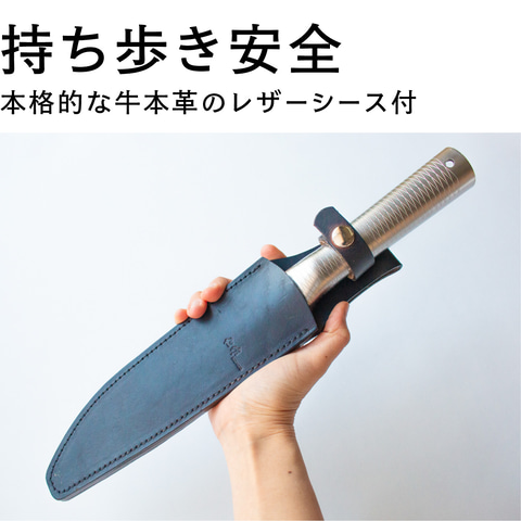 富田刃物、薪割りにも使えるステンレス屋外用ナイフ「フルメタル陸刀 